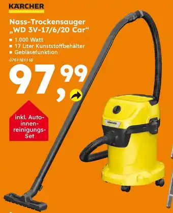 Globus Baumarkt KÄRCHER Nass-Trockensauger ,,WD 3V-17/6/20 Car" Angebot