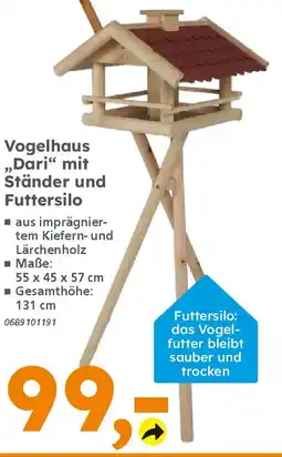 Globus Baumarkt Vogelhaus „Dari“ mit Ständer und Futtersilo Angebot