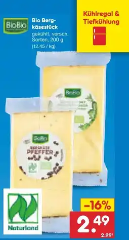 Netto Marken-Discount BioBio Bio-Bergkäsestücke Angebot