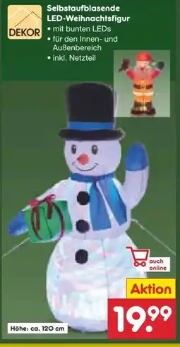 Netto Marken-Discount Dekor Selbstaufblasende LED-Weihnachtsfigur Angebot