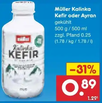 Netto Marken-Discount Müller Fettarmer Kalinka Kefir Angebot
