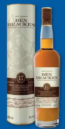 Lidl Ben Bracken Highland Single Malt Scotch Whisky Peated & Smoky 17 Jahre Angebot