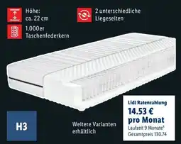 Lidl Livarno Home 7-Zonen-1.000er-Taschenfederkernmatratze Angebot