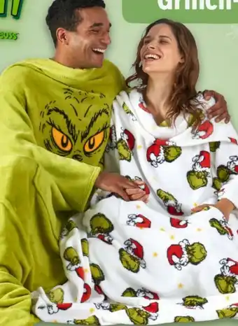 REWE Center Dr. Seuss Enterprises The Grinch Kuscheldecke mit Ärmeln Angebot