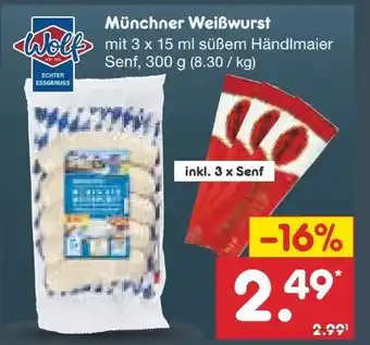 Netto Marken-Discount Wolf Münchner Weißwurst Angebot
