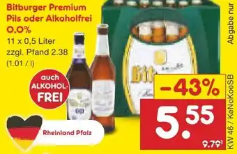 Netto Marken-Discount Bitburger Premium Pils Angebot