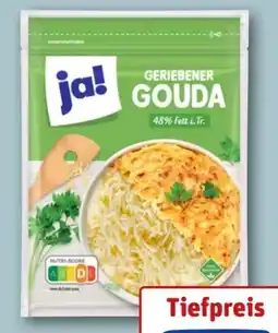 REWE ja! Geriebener Gouda Angebot