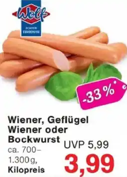 Jawoll Wolf Wiener, Geflügel Wiener oder Bockwurst Angebot