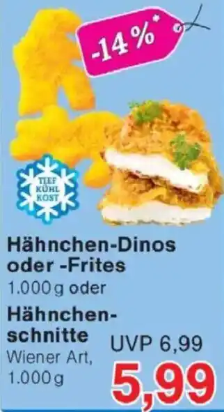 Jawoll Hähnchen-Dinos oder Frites oder Hähnchenschnitte Angebot
