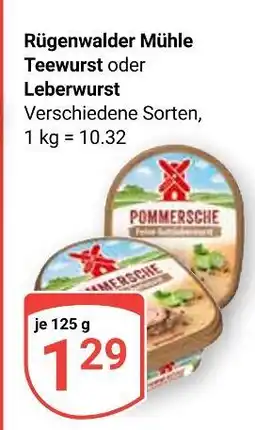 Globus Rügenwalder mühle teewurst Angebot