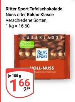Globus Ritter sport tafelschokolade nuss Angebot