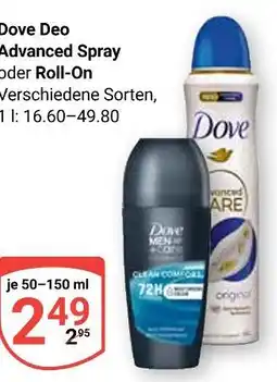 Globus Dove deo advanced spray Angebot