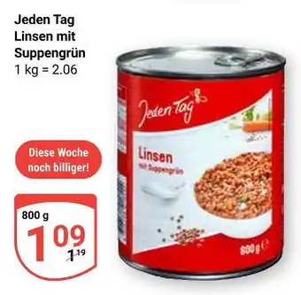 Globus Jeden tag linsen mit suppengrün Angebot