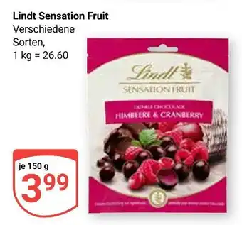 Globus Lindt sensation fruit Angebot