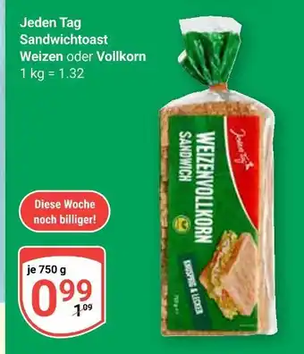 Globus Jeden tag sandwichtoast weizen Angebot