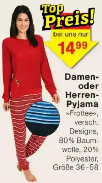 Jawoll Damen oder Herren Pyjama Angebot