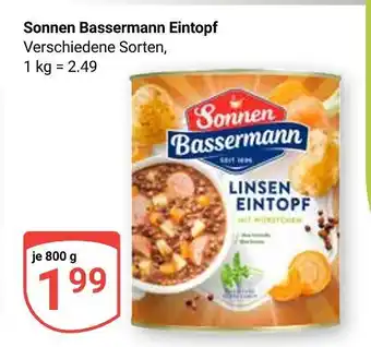 Globus Sonnen bassermann linsen eintopf Angebot