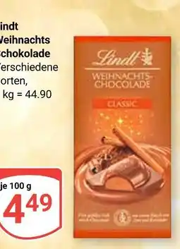 Globus Lindt weihnachts-chocolade classic Angebot