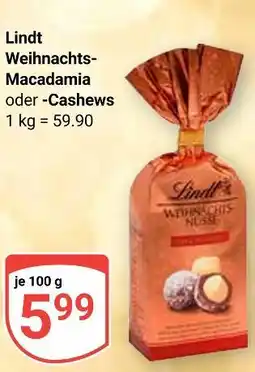 Globus Lindt weihnachts-macadamia Angebot