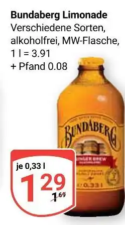 Globus Bundaberg limonade Angebot