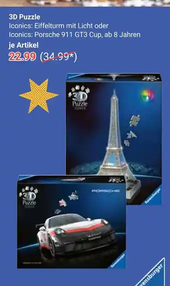 Globus Ravensburger 3d puzzle iconics: eiffelturm mit licht Angebot