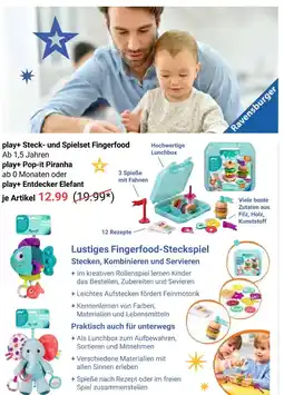 Globus Ravensburger play+ steck- und spielset fingerfood Angebot