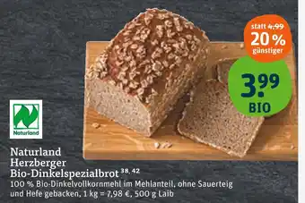 tegut Naturland herzberger bio-dinkelspezialbrot Angebot