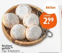 tegut Berliner gefüllt Angebot
