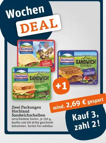 tegut Hochland sandwich scheiben gouda Angebot