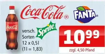Getränke Oase Coca-cola, fanta, sprite Angebot