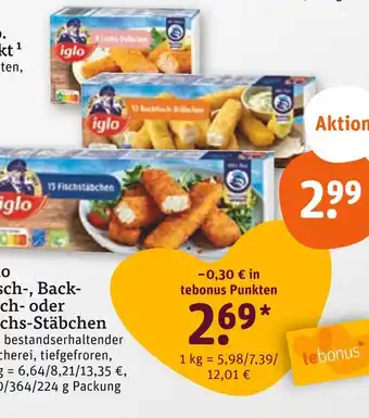 tegut Iglo 15 lachs-stäbchen Angebot