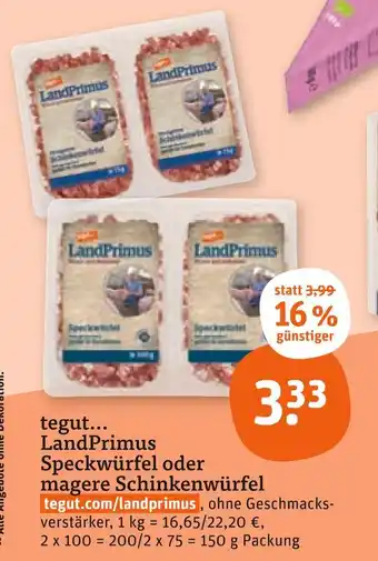 tegut Landprimus speckwürfel Angebot