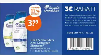 tegut Head & shoulders anti-schuppen-shampoo Angebot