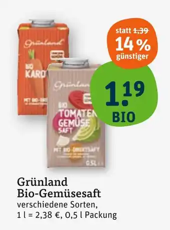 tegut Grünland bio-karottensaft Angebot