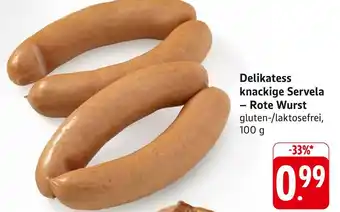 Edeka Delikatess knackige servela – rote wurst Angebot
