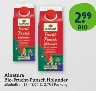 tegut Alnatura bio-frucht-punsch holunder Angebot