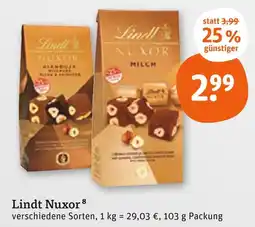 tegut Lindt nuxor milch Angebot