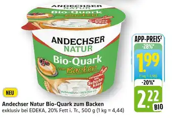 Edeka Andechser natur bio-quark zum backen Angebot