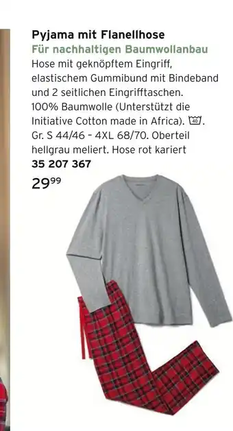 Tchibo Pyjama mit flanellhose Angebot
