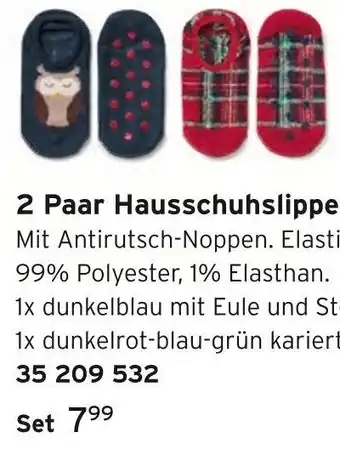 Tchibo 2 paar hausschuhslipper Angebot