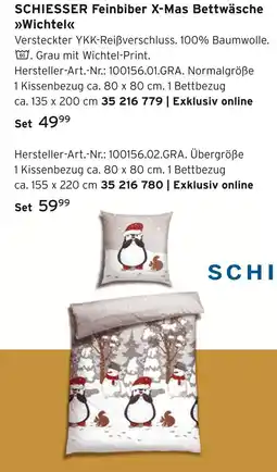 Tchibo Schiesser feinbiber x-mas bettwäsche wichtel normalgröße Angebot