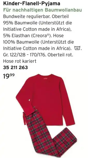 Tchibo Kinder-flanell-pyjama Angebot