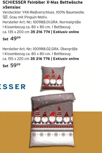 Tchibo Schiesser feinbiber x-mas bettwäsche sensia normalgröße Angebot