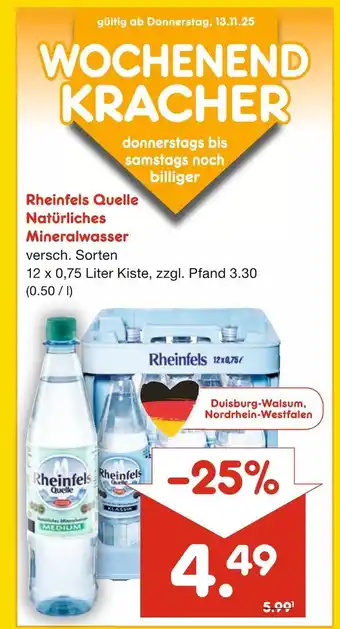 Netto Marken-Discount Rheinfels quelle natürliches mineralwasser Angebot
