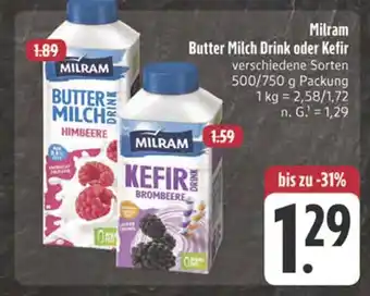 Edeka Milram butter milch drink himbeere Angebot