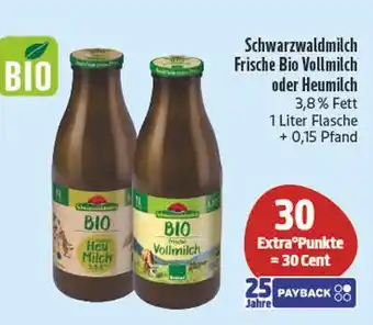 Edeka Schwarzwaldmilch frische bio vollmilch oder heumilch Angebot