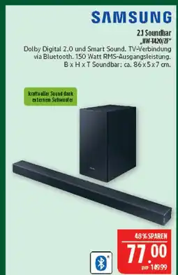 Marktkauf Samsung 2.1 soundbar hw-t420/zf Angebot