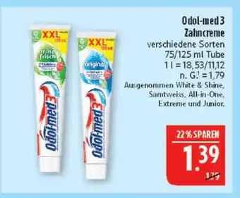 Marktkauf Odol-med 3 mini frisch zahncreme Angebot