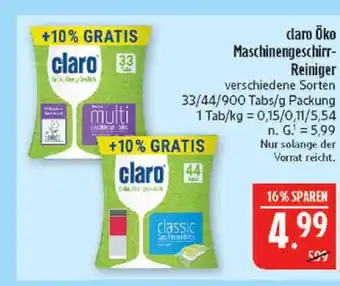 Marktkauf Claro öko maschinengeschirr-reiniger Angebot