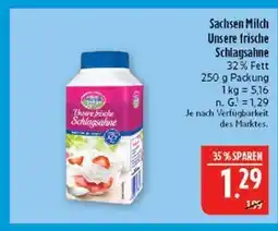 Marktkauf Sachsen milch unsere frische schlagsahne Angebot